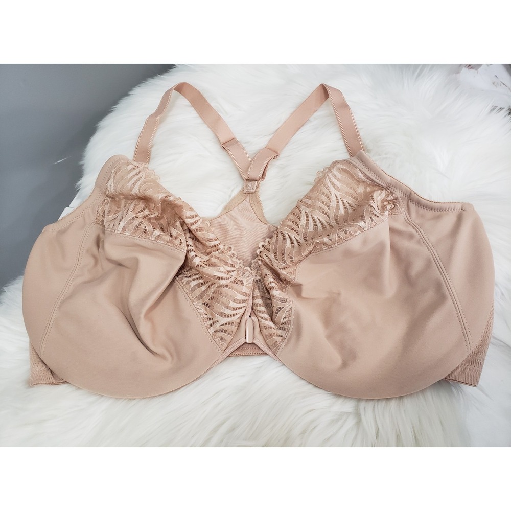 NWOT Glamorise Front-Close T-Back Wonderwire Underwire #1246 44H beige